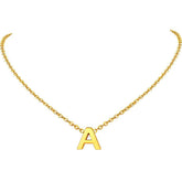 Initial Alphabet Gold Letter A Necklace Pendant Chain