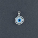 Evil Eye Mother Of Pearl Zirconia Silver Pendant Charm