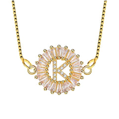 Cz Gold Initial Alphabet Letter B Necklace Pendant Chain