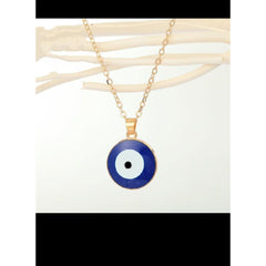 Tiny Blue Turkish Evil Eye Pendant Chain Necklace For Women
