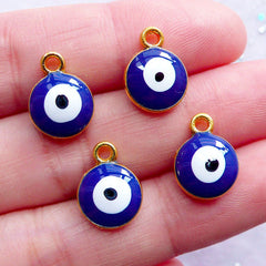 Tiny Blue Turkish Evil Eye Pendant Chain Necklace For Women