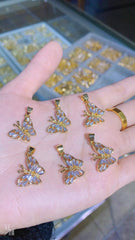 Butterfly 18K Gold Plated Crystal Pendant Necklace For Women