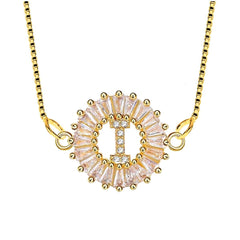 Cz Gold Initial Alphabet Letter B Necklace Pendant Chain