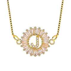 Cz Gold Initial Alphabet Letter B Necklace Pendant Chain