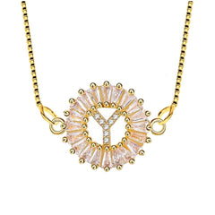 Cz Gold Initial Alphabet Letter B Necklace Pendant Chain