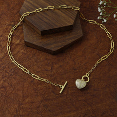 Heart Toggel Link Chain Necklace Pendant Chain