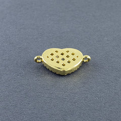 Heart Evil Eye Nazariya White Gold CZ Charm Centre Pcs