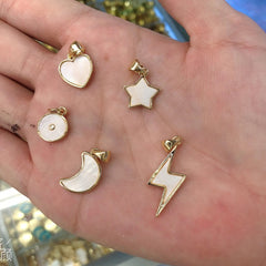 Heart Gold White Copper Charm For Women