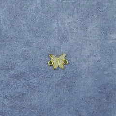 Butterfly Tiny Gold Zircon Copper Charm For Women