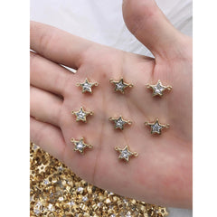 Star Gold Zircon Copper Charm For Women