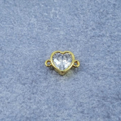 Heart Gold Zircon Copper Charm For Women