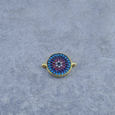 Round Evil Eye Black Blue Copper Charm For Women