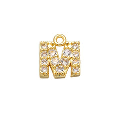 Alphabets Initial Letter American Diamonds Gold Copper Necklace Pendant Chain For Women