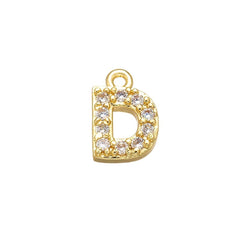 Alphabets Initial Letter American Diamonds Gold Copper Necklace Pendant Chain For Women