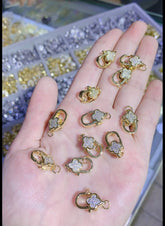 Clover Lobster Gold Zircon Copper Charm For Women