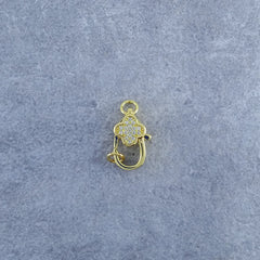 Clover Lobster Gold Zircon Copper Charm For Women