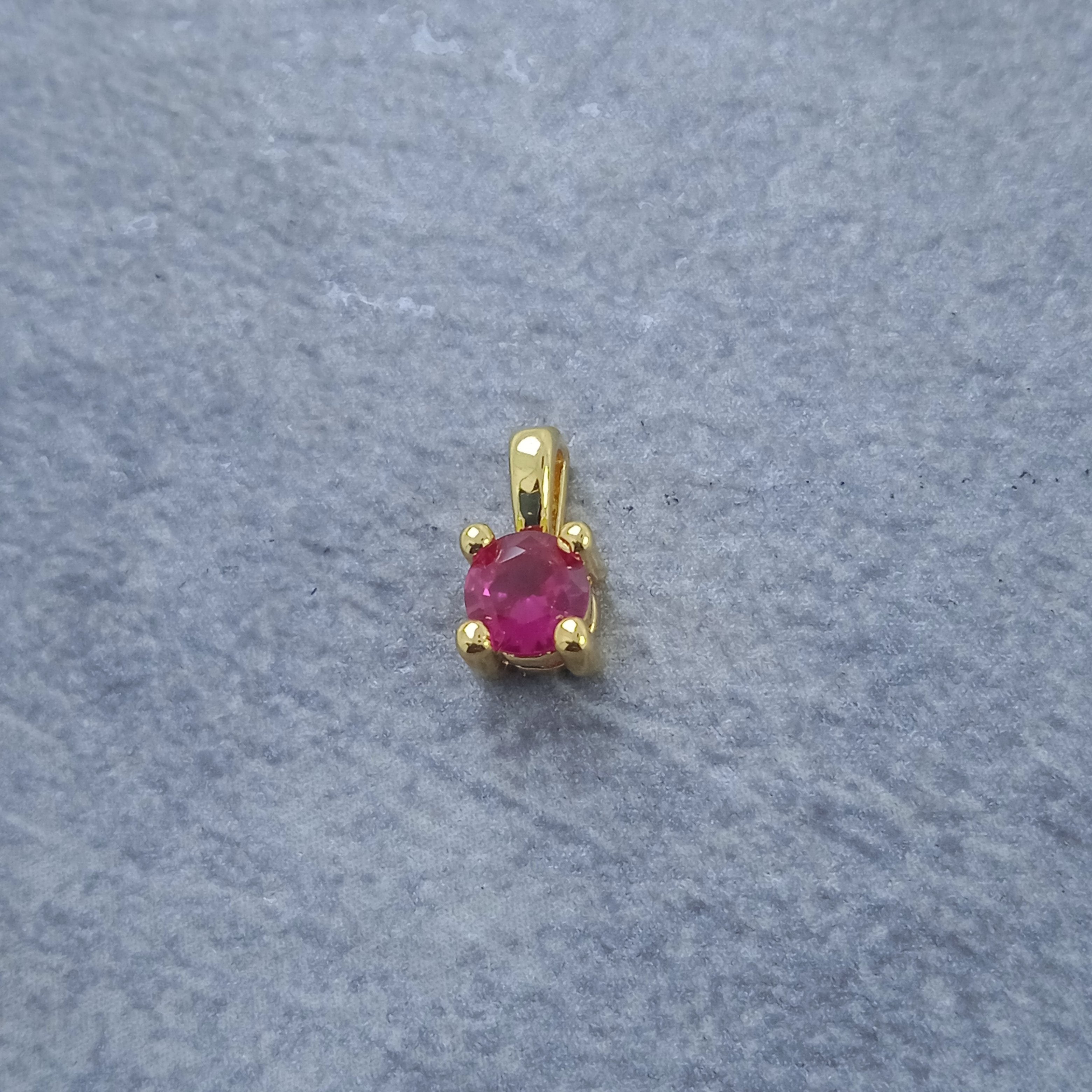 Solitaire Gold Maroon Red Copper Charm For Women