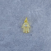 Hamsa Gold Zircon Copper Charm For Women