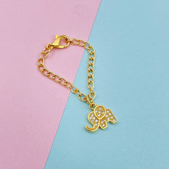 Copper Cubic Zirconia Minimalistic Elephant Watch charm For Women Gold