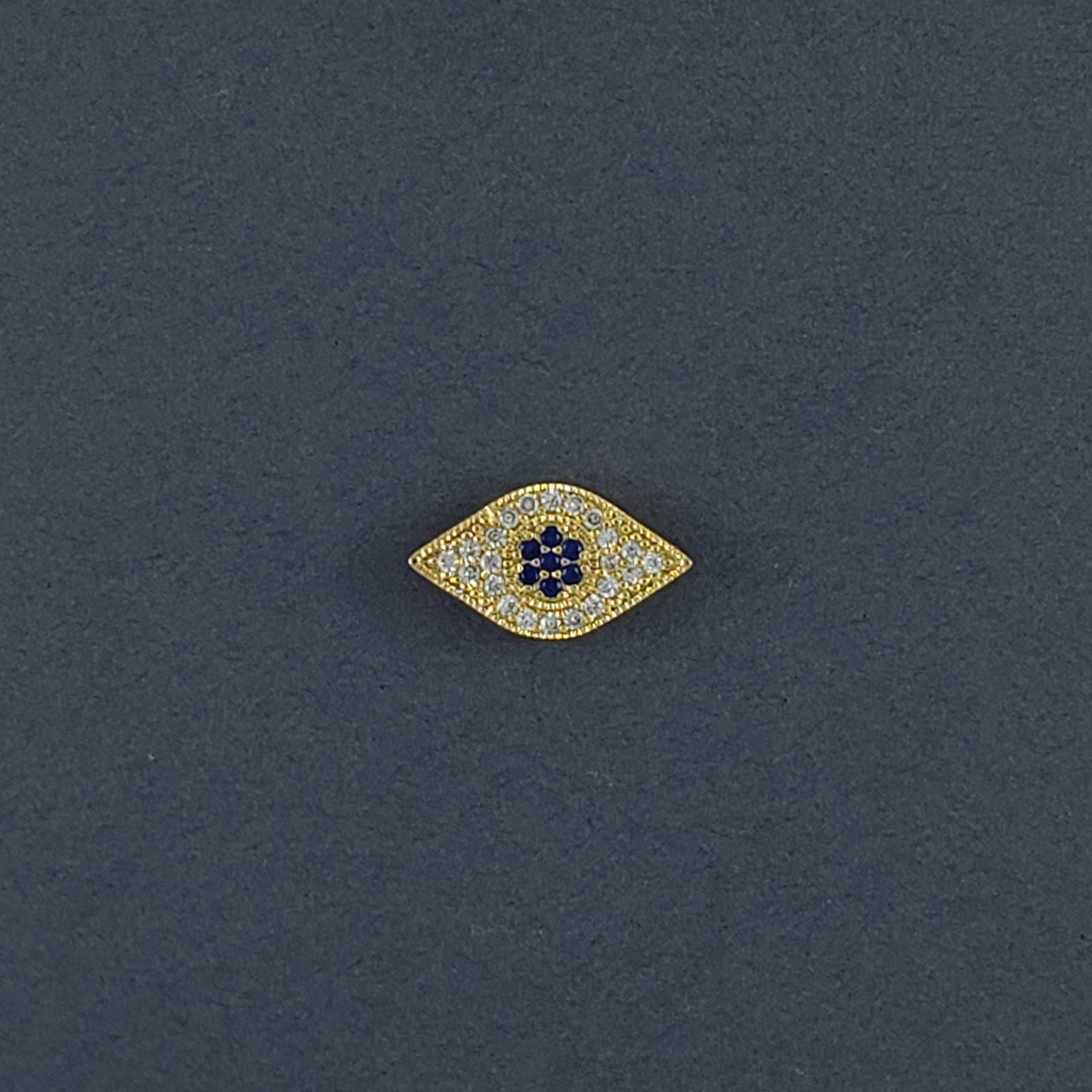 Oval Evil Eye Gold Zircon Copper Charm For Women