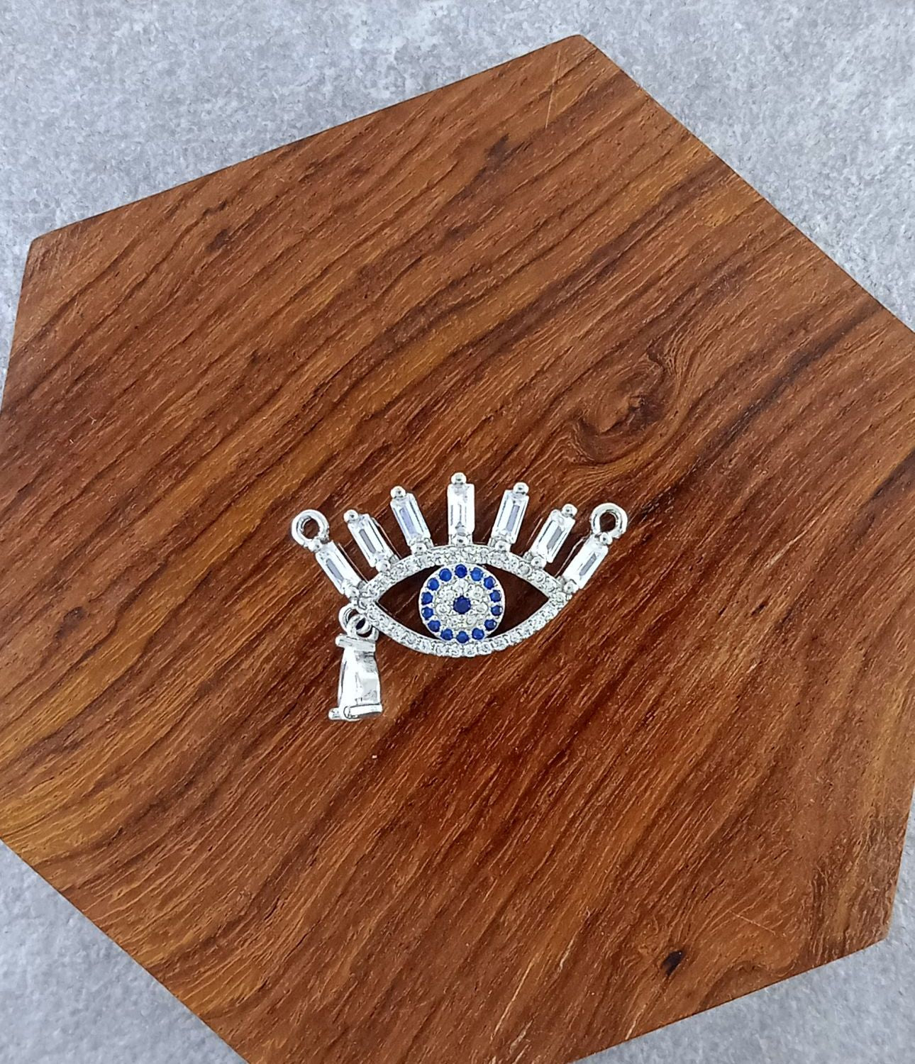 Drop Evil Eye Eyelash Silver Zircon Copper Charm For Women