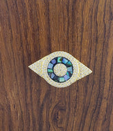 Abalone Evil Eye Gold Zircon Copper Charm For Women