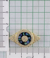 Abalone Evil Eye Gold Zircon Copper Charm For Women