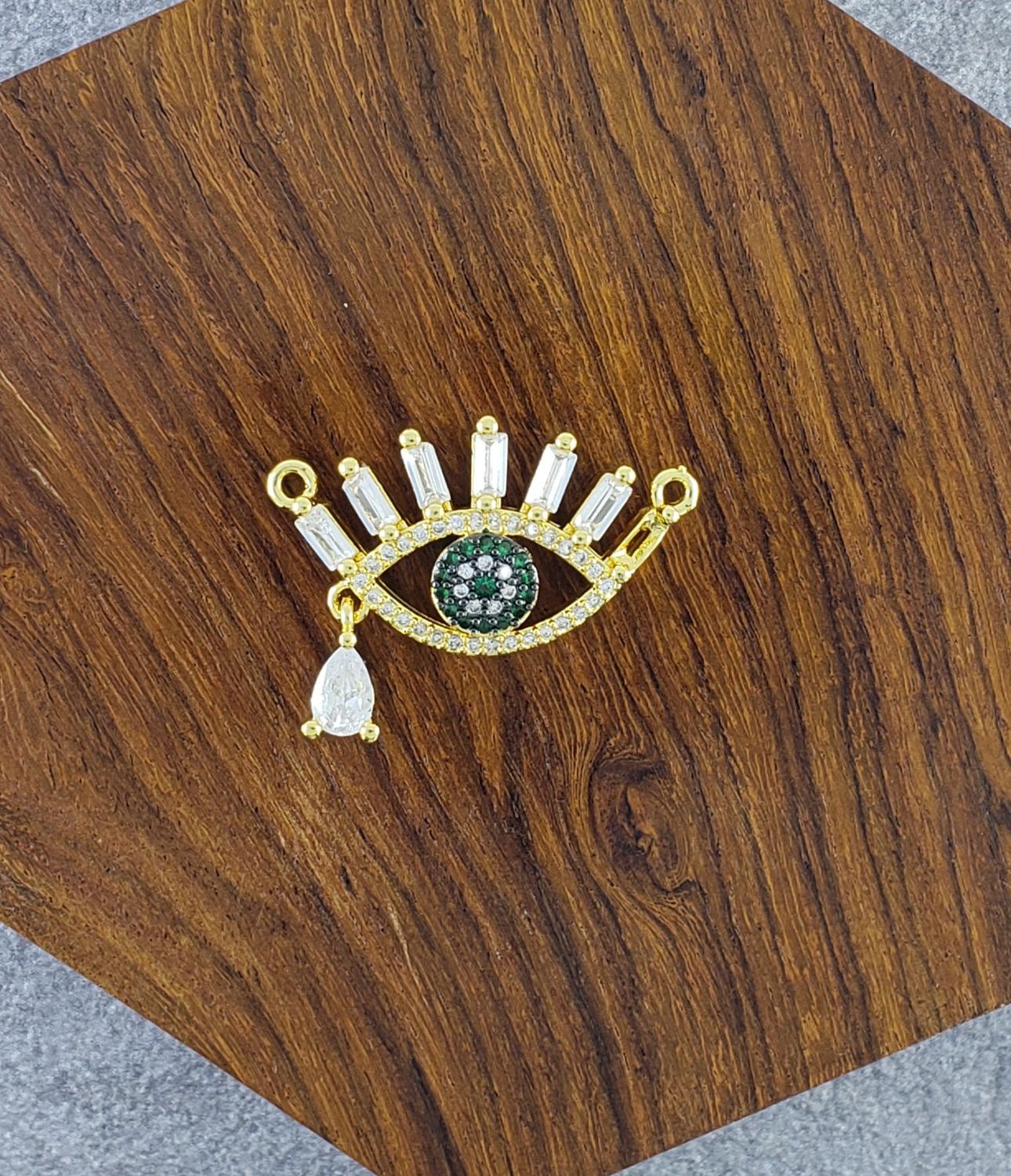 Drop Evil Eye Eyelash Gold Zircon Copper Charm For Women