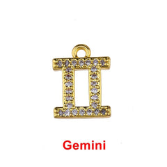 Tiny Zodiac Aries Gold Cubic Zirconia Copper Charm For Women
