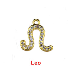 Tiny Zodiac Aries Gold Cubic Zirconia Copper Charm For Women
