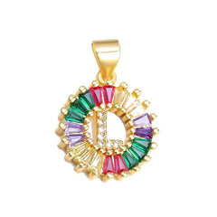 Initial Alphabet Large Letter Cubic Zirconia Cz 18K Gold Only Pendant Locket