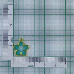 Flower Brass Green Gold Pendant Chain Necklace For Women