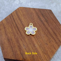 Flower Brass Green Gold Pendant Chain Necklace For Women