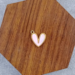 Heart Brass Light Pink Gold Pendant Centre Pcs Women