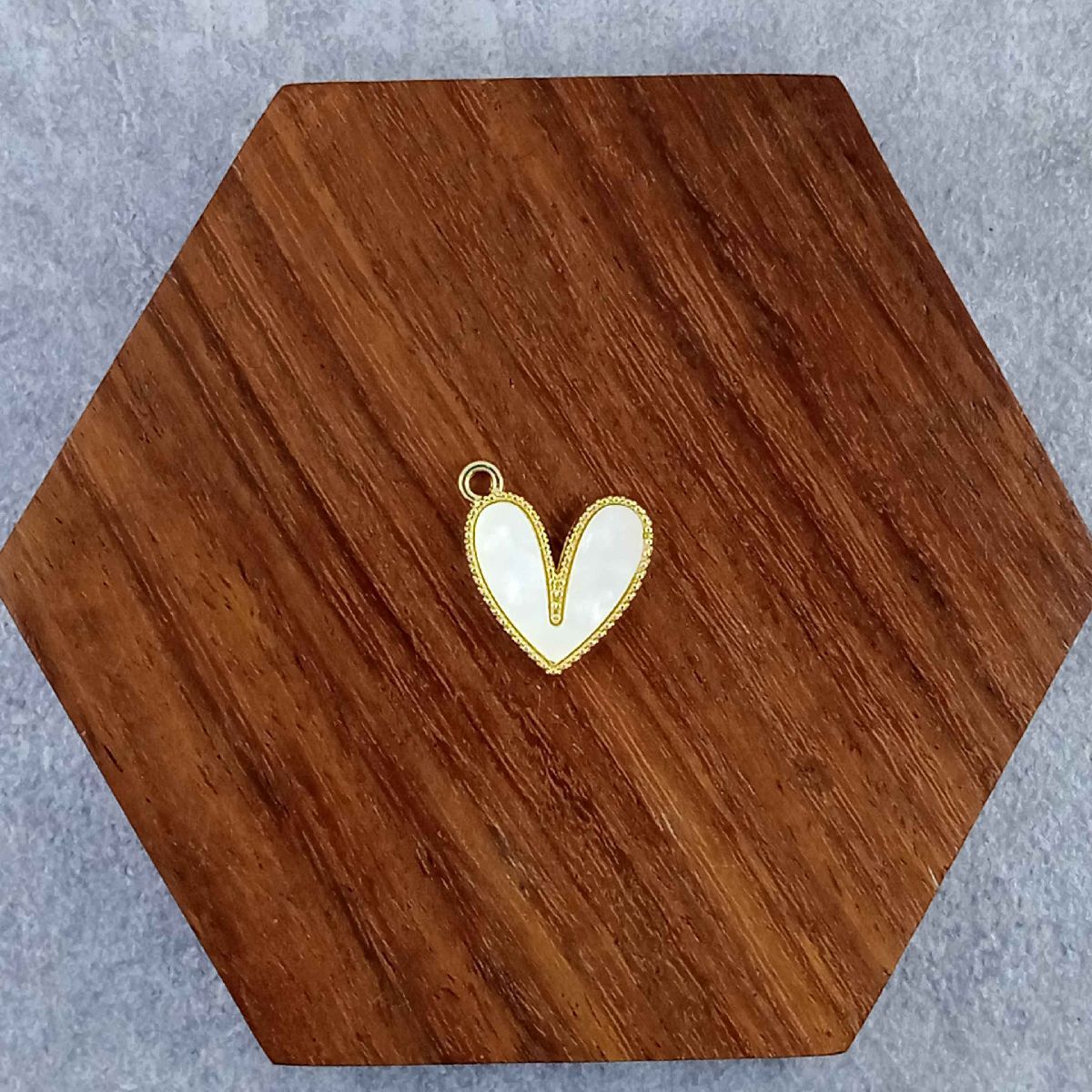 Heart Brass White Gold Pendant Centre Pcs For Women