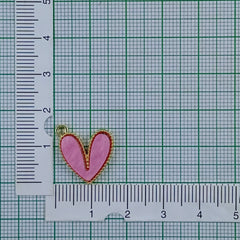 Heart Brass Light Pink Gold Pendant Chain Necklace For Women