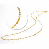 Heart Brass Light Pink Gold Pendant Chain Necklace For Women