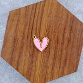 Heart Brass Pink Gold Pendant Centre Pcs For Women
