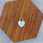 Heart Lock Brass Green Gold Pendant Centre Pcs For Women