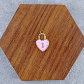 Heart Lock Brass Pink Gold Pendant Centre Pcs For Women
