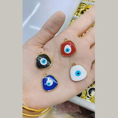 Amoeba Evil Eye Blue Round Enamel Pendant For Women