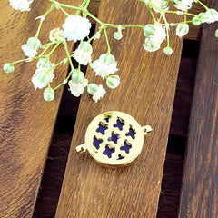 Turkish Evil Eye American Diamond Gold Centre Pcs For Women