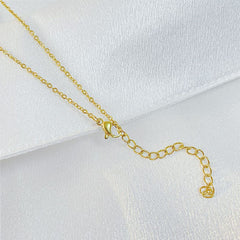 Copper Gold Initial Letter Alphabet A Bamboo Necklace Pendant Chain Women