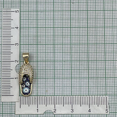 Evil Eye Flip Flops Footwear Gold Blue Copper American Diamond Necklace Pendant Chain For Women