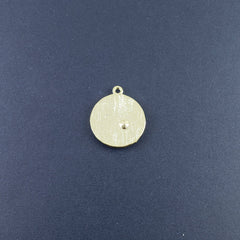 Sun Moon Gold Blue Crystal Brass Pendant For Women