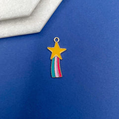 Brass Blue Pink Yellow Gold Star Of David Accessories Pendant Charm For Women Girls