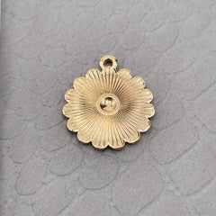 Brass Enamel Yellow White Gold Daisy Flower Pendant For Women Girls