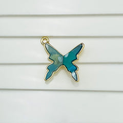 Brass Green Gold Butterfly Accessories Charm For Women Girls