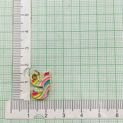 Copper Enamel Gold Multicolor Letter Alphabet Initial A Necklace Pendant Chain For Women Girls