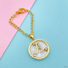 Copper Star Cubic Zirconia Gold Letter Watch Charm Women